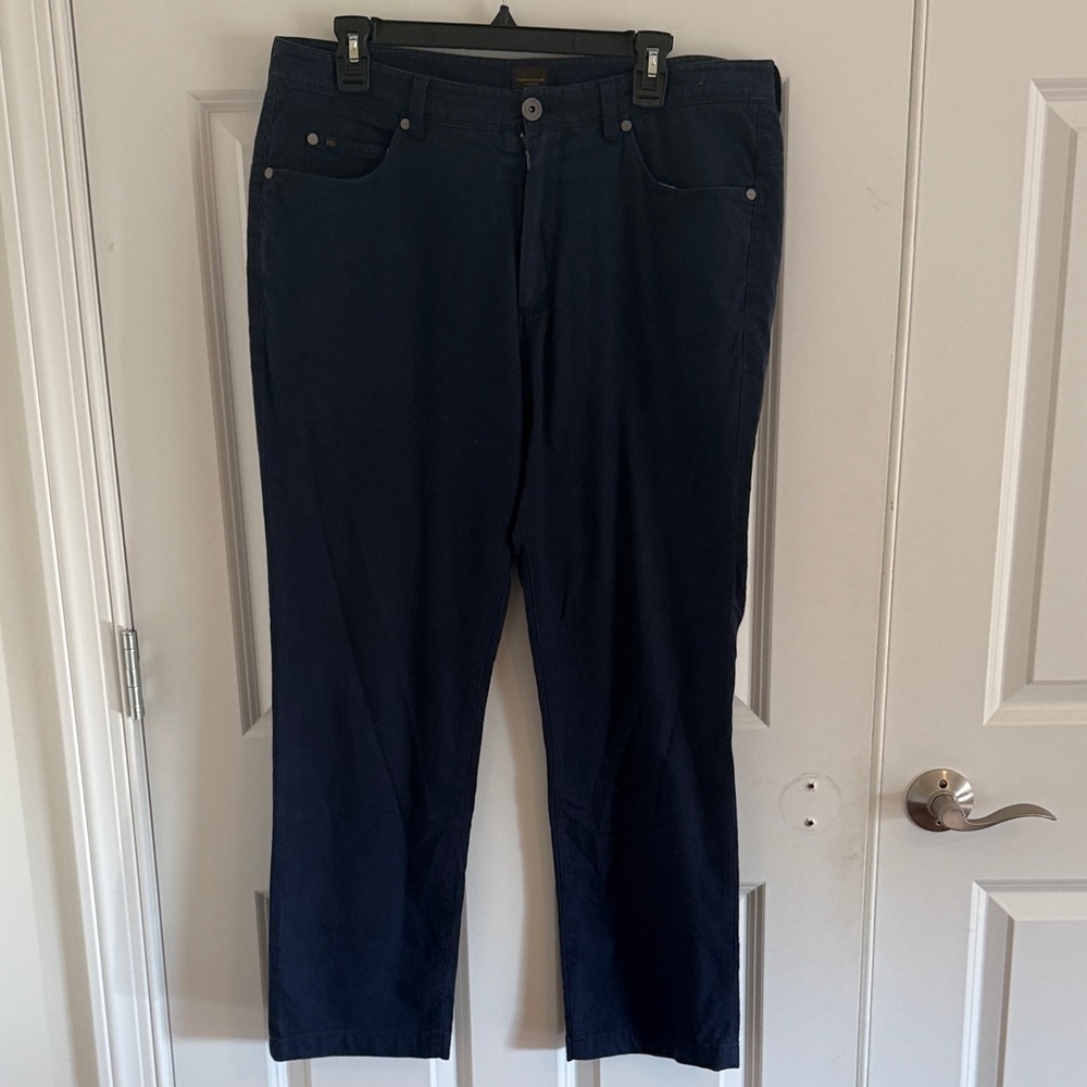 Thomas & Dean Collection Blue Contour Tailored Fit Pants Size 34x34